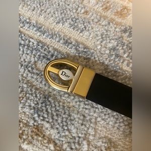 Christian Dior Vintage Reversible Brown/Black Belt Gold Buckle
